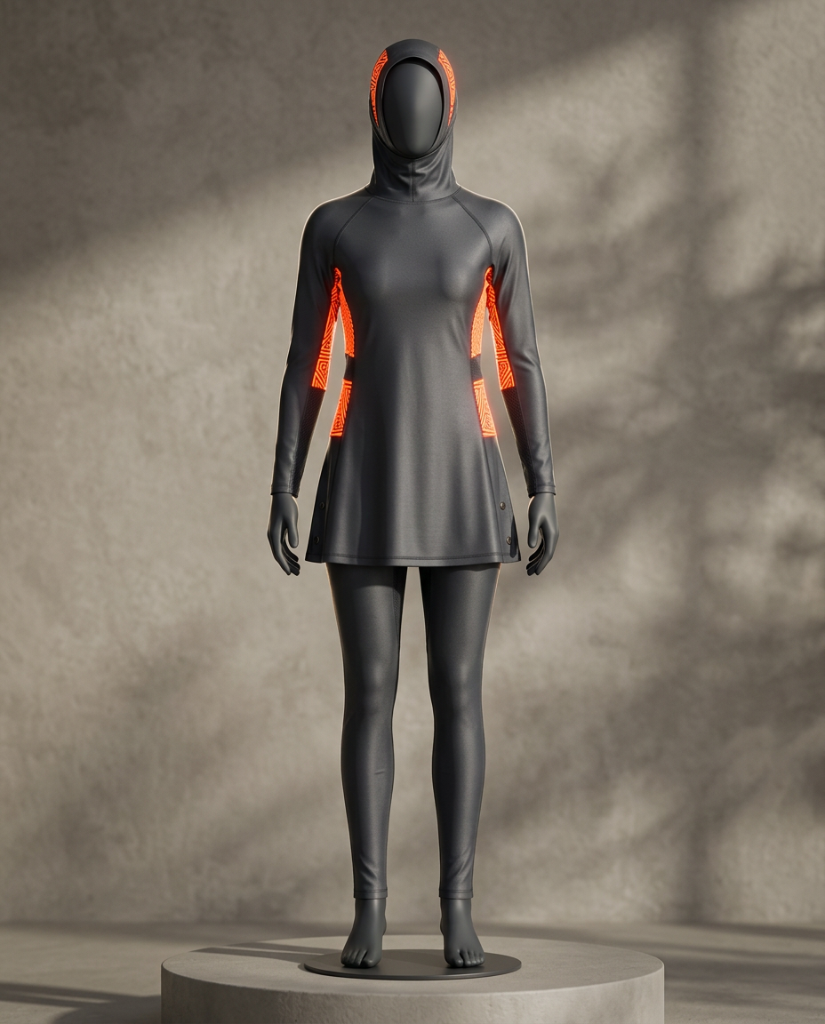 Beach & Resort Burkini Set CAD Blueprint
