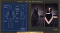 Beach and Resort Burkini campaign concept: garment blueprint beside illustrative day and night hijab and kufi views. UV, reflective and material claims are unverified.