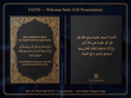 Welcome Suite concept presentation banner with gold decorative borders, English and Arabic brand messages, and Casa Massafra monogram on a dark background.